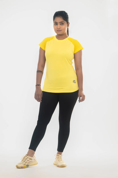 GS- Mesh Sleeves Tee | Activewear Fashion Women’s Tee | Stylish & Breathable