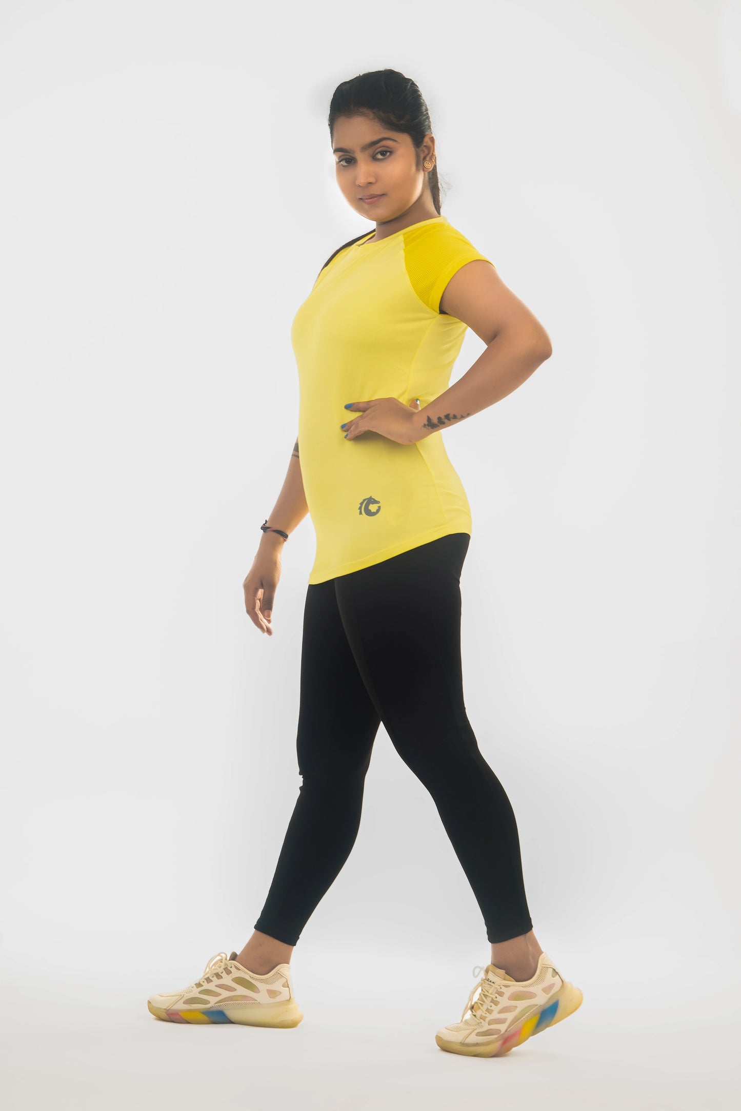 GS- Mesh Sleeves Tee | Activewear Fashion Women’s Tee | Stylish & Breathable