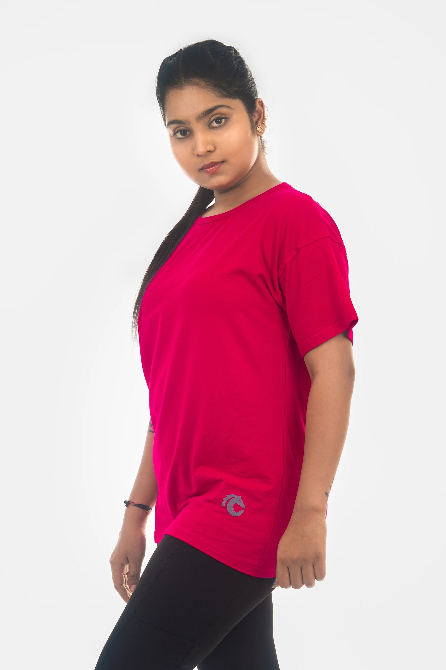 GS- Women’s Rusia Pink Cotton Tee | Women’s Drop Shoulder T-Shirt