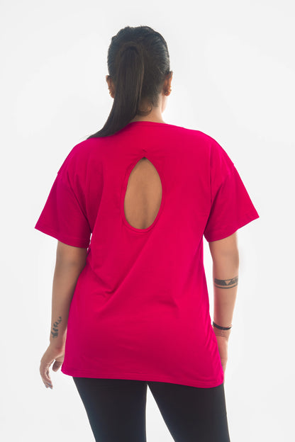 GS- Women’s Rusia Pink Cotton Tee | Women’s Drop Shoulder T-Shirt